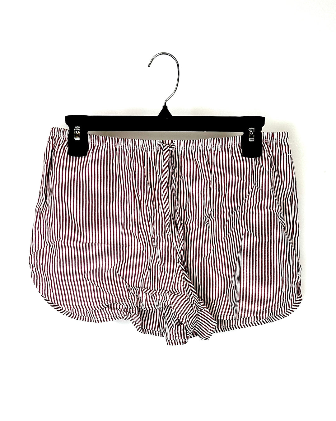Purple and White Striped Lounge Shorts - Small