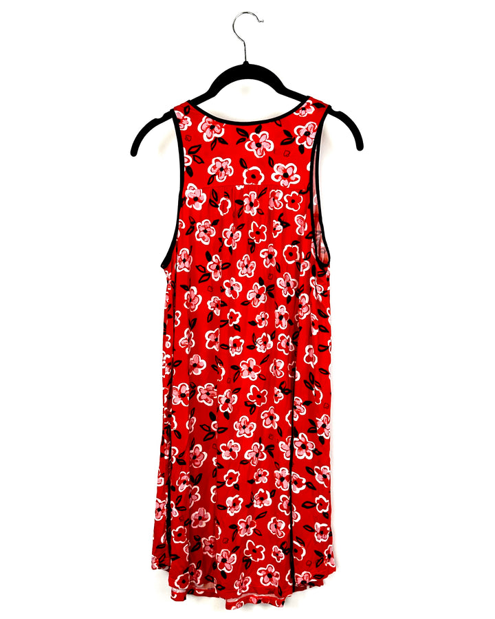 Orange Floral Print Nightgown - Size 4-6
