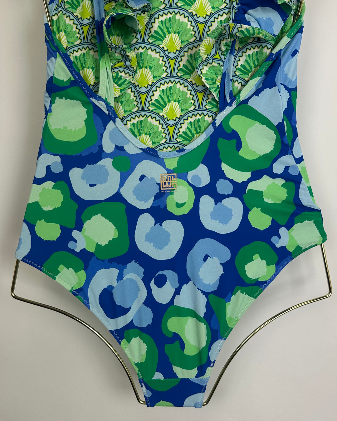 Blue & Green Cheetah One Piece Swimsuit - XS, S, XL