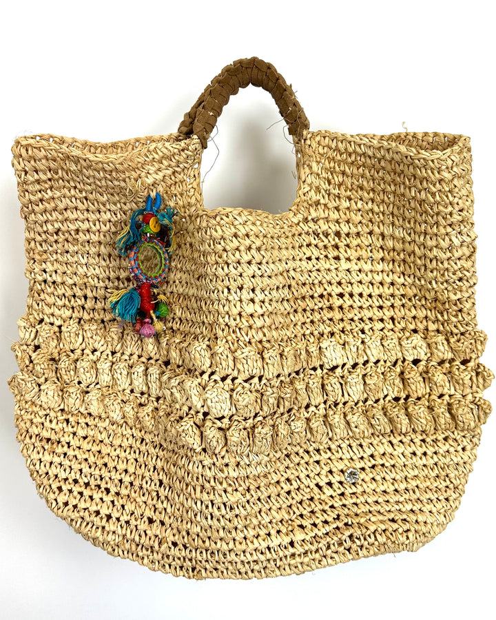 Florabella Tan Raffia Handbag