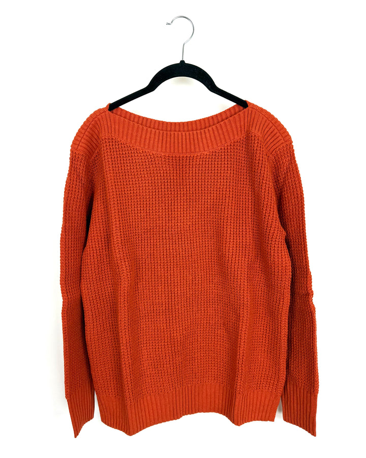 Burnt Orange Boat Neck Sweater - Size 6/8