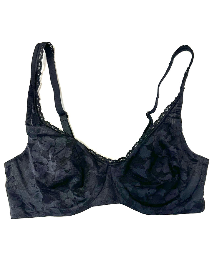 Black Floral Underwire Multi Wear Strap Bra - 34C