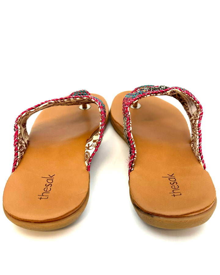 Dark Multi Color Crochet Sandals - Size 8