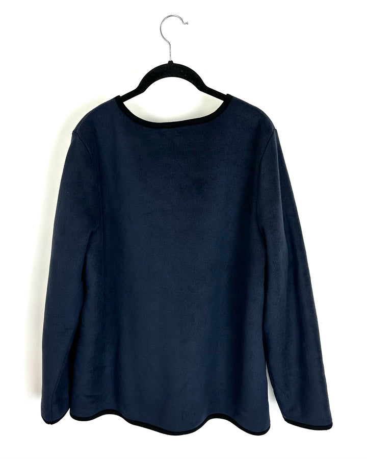 Blue and Black Sherpa Coat - Size 4/6