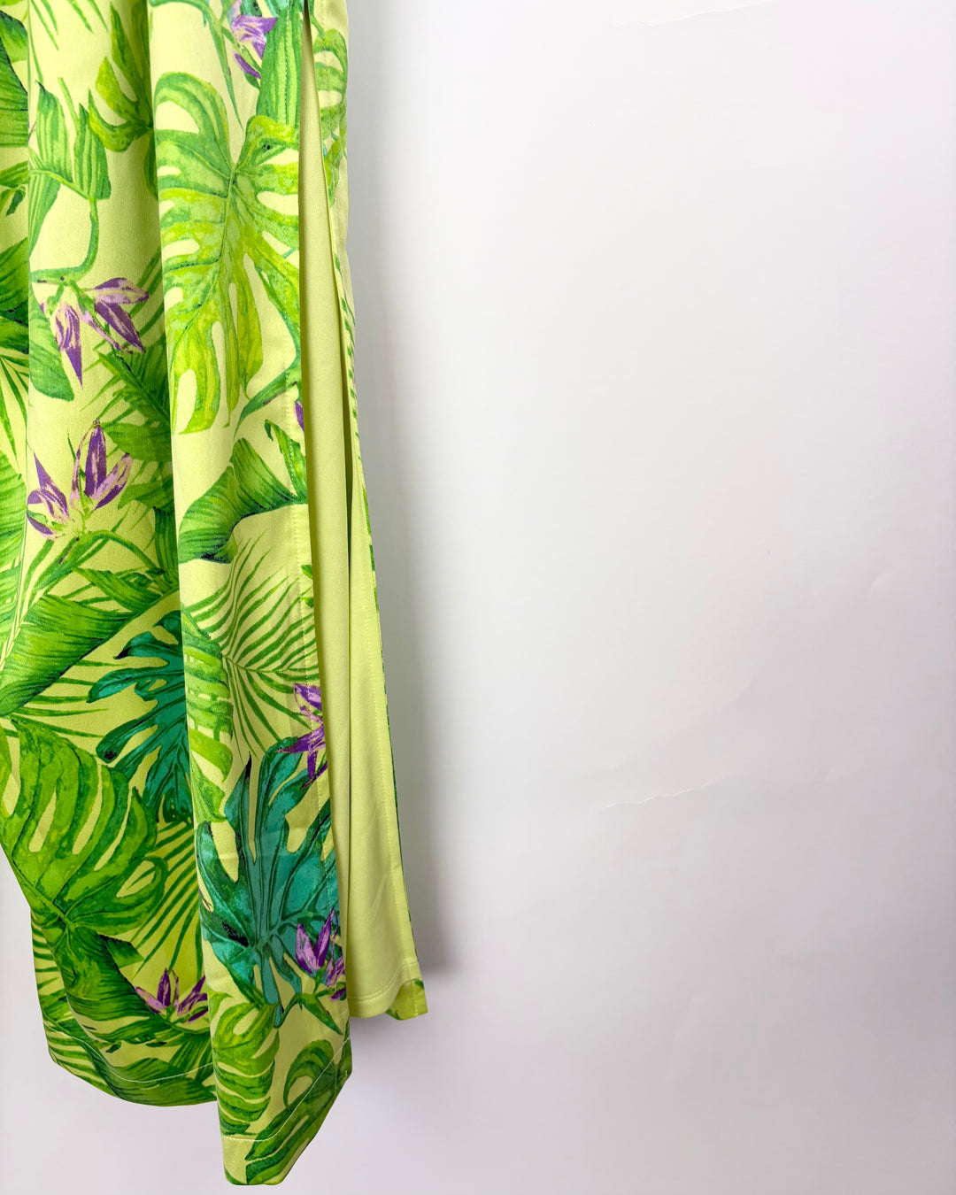 Green Tropical Print Pants- 1X