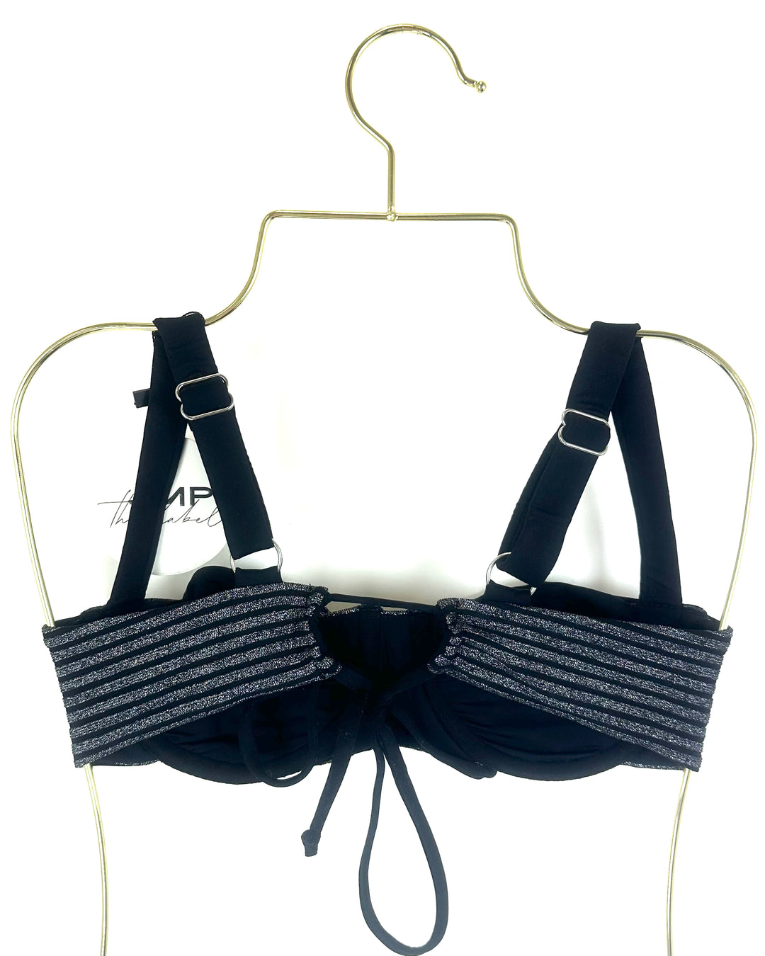 Metallic Black Underwire Bikini Top - XS, M, L, XL, XXL, XXXL