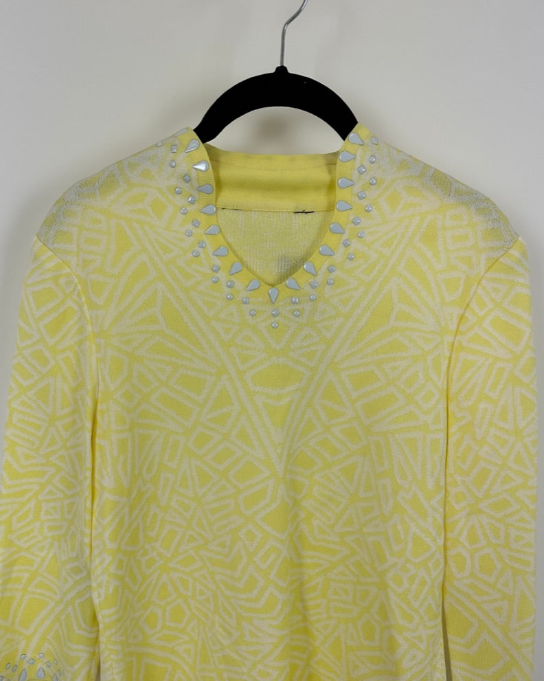 Yellow And White Knit Tunic - Size 2-4