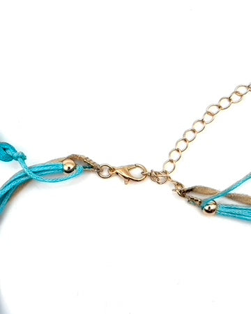 Teal and Tan Layered Necklace
