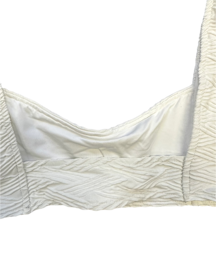 White Square Neck Bikini Top - Extra Small