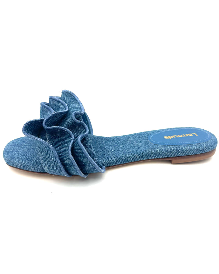 Blue Ruffle Sandal - Size 6.5