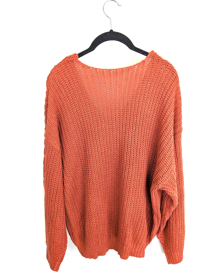 Burnt Amber Knit Sweater Top- Small and Medium