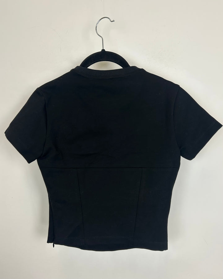 Black Gem Stone Bustier T-Shirt - Size 0/2