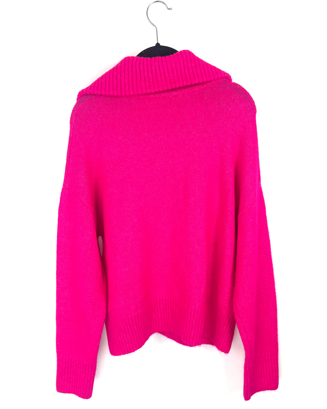 Hot Pink Quarter Zip Sweater - Medium