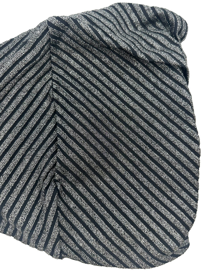 Metallic Black Strapless Bandeau Bikini Top - Extra Extra Extra Large