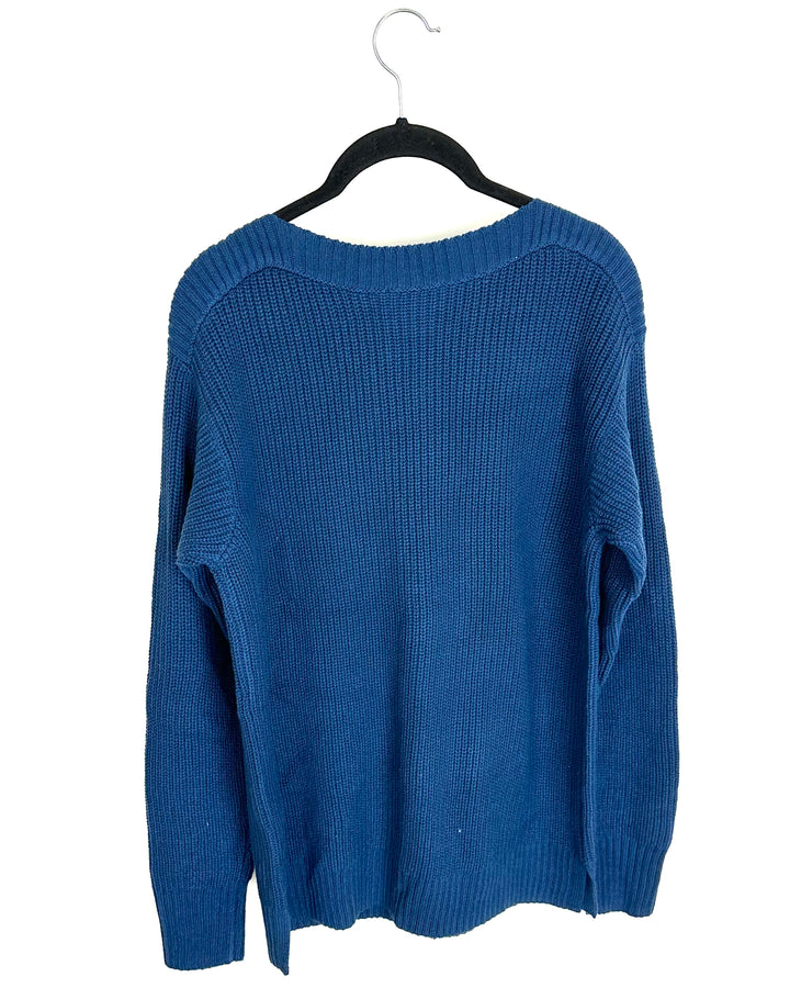 Dark Blue Boatneck Sweater - Size 6/8