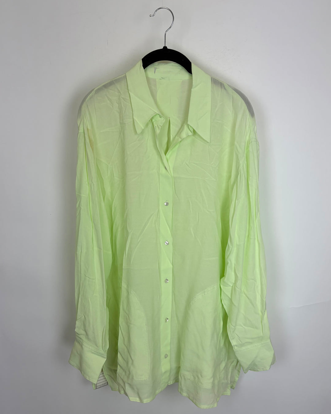 Lime green sheer long sleeve top - Size 6/8