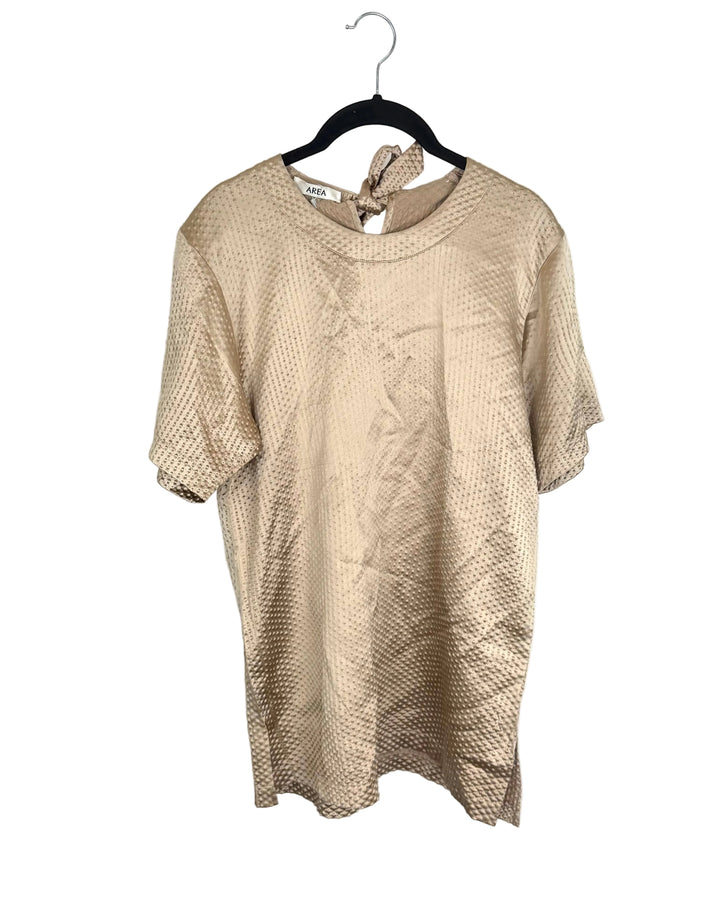 Champagne Textured Belted Top -  Size 6/8