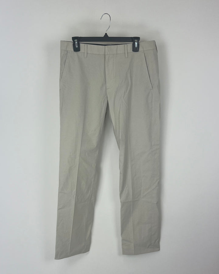 MENS Tan and Cream Small Houndstooth Pants - 32/32 Slim, 32/32 Tailored