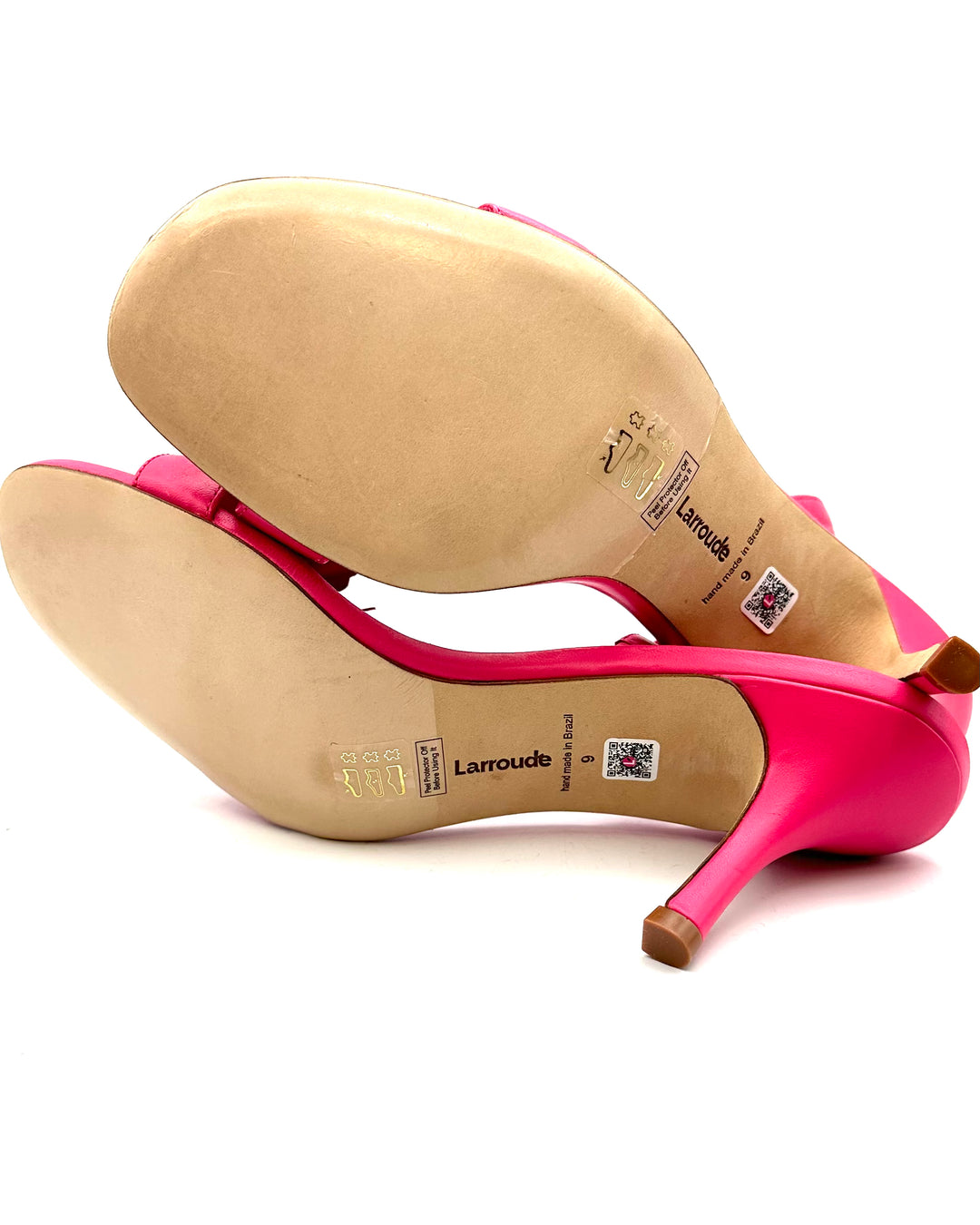 Pink Leather Open Toe Sandals - Size 9