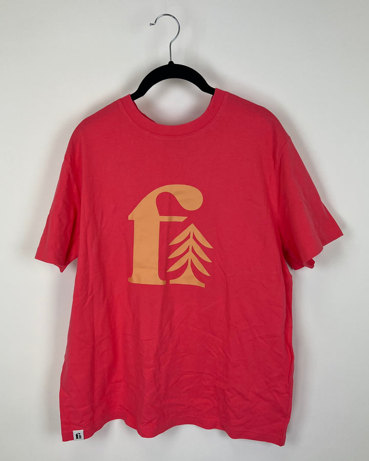 MENS Bright Coral T-Shirt - Medium