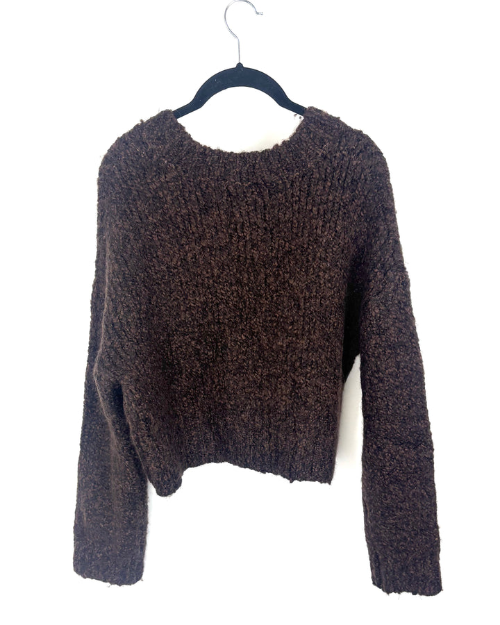 Brown Slouchy Knit Sweater - Extra Small
