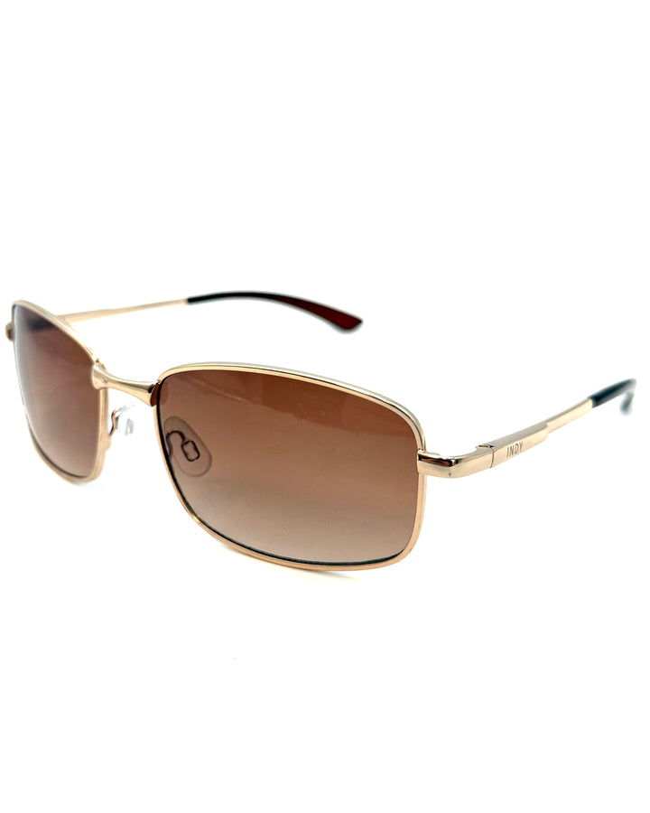 Brown & Gold Metal Sunglasses