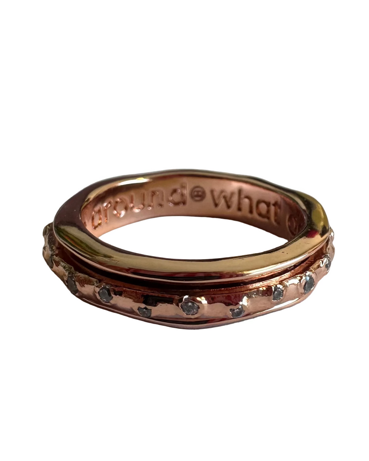 Rhinestone Rose Gold Ring - Size 7