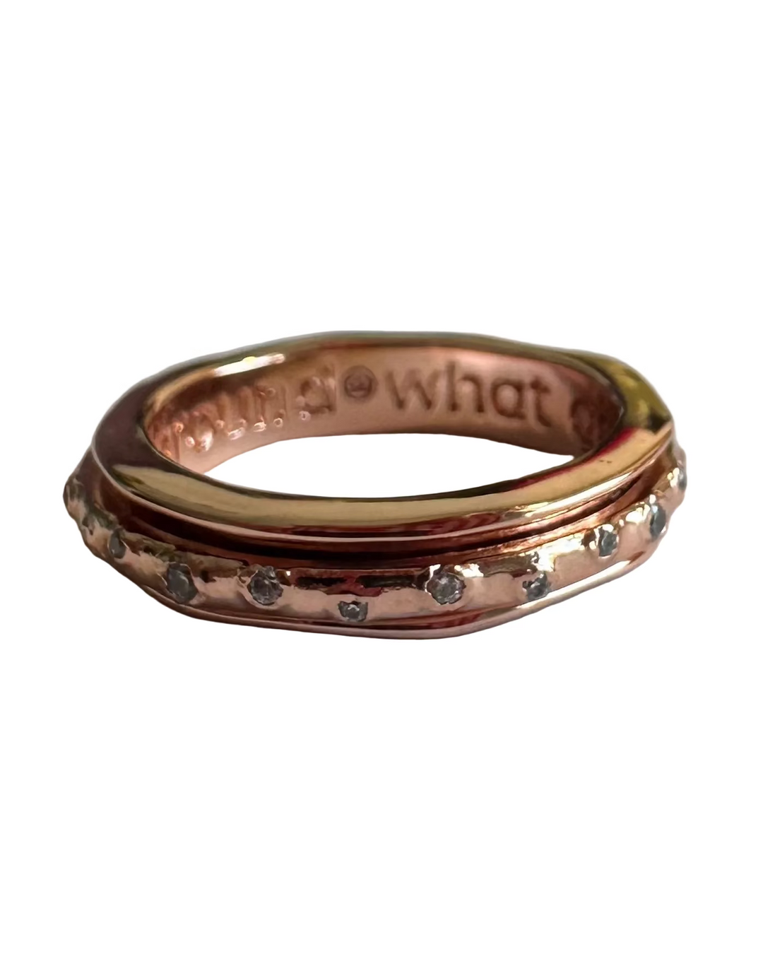 Rhinestone Rose Gold Ring - Size 7