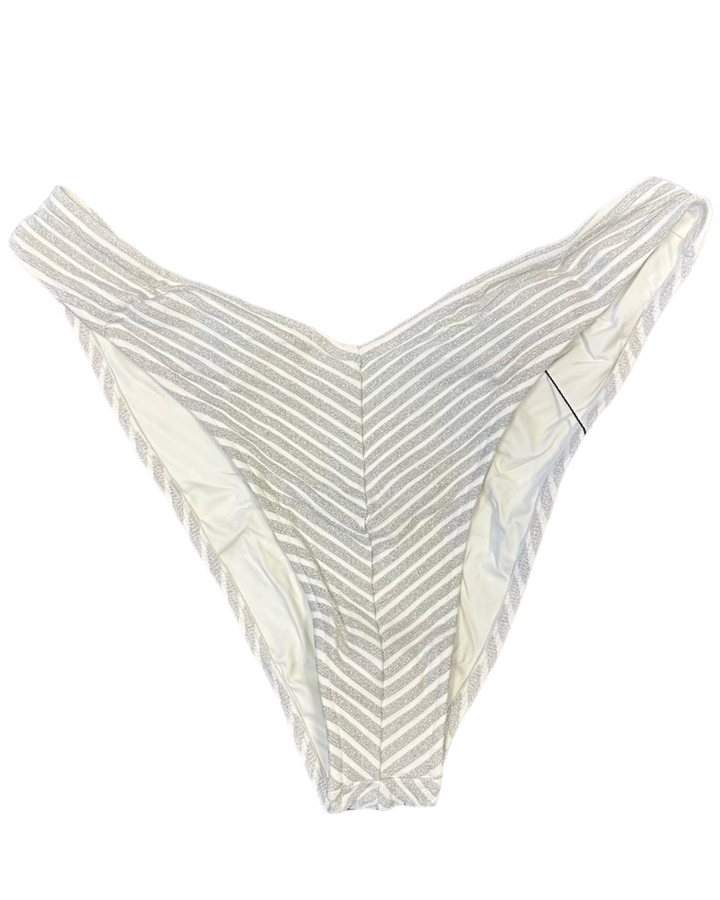 Metallic Silver High Cut Bikini Bottom - L, XL, XXL, XXXL