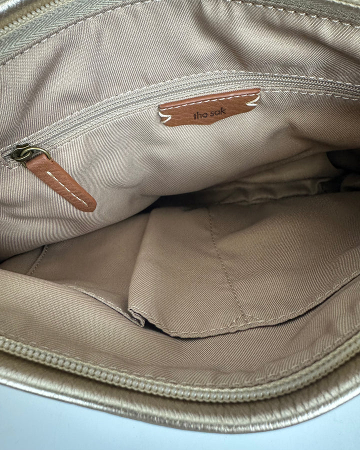 Gold Metallic Leather Shoulder Bag