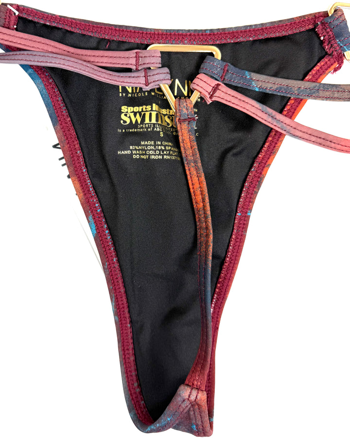 Abstract Print Thong Bikini Bottom - XS - XXXL