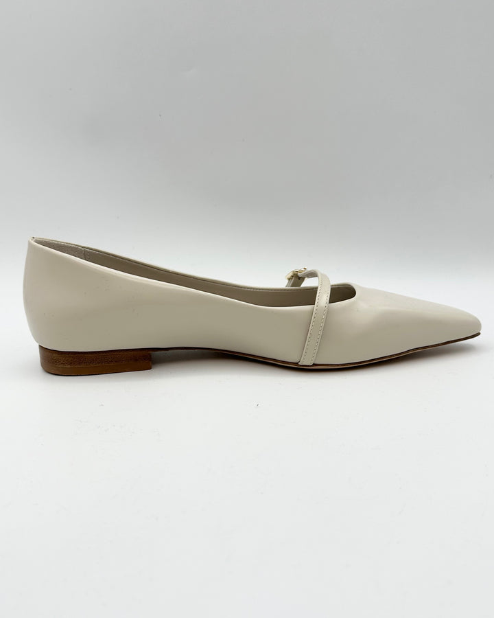 Ivory Pointed Toe Ballet Flat - Size 6.5