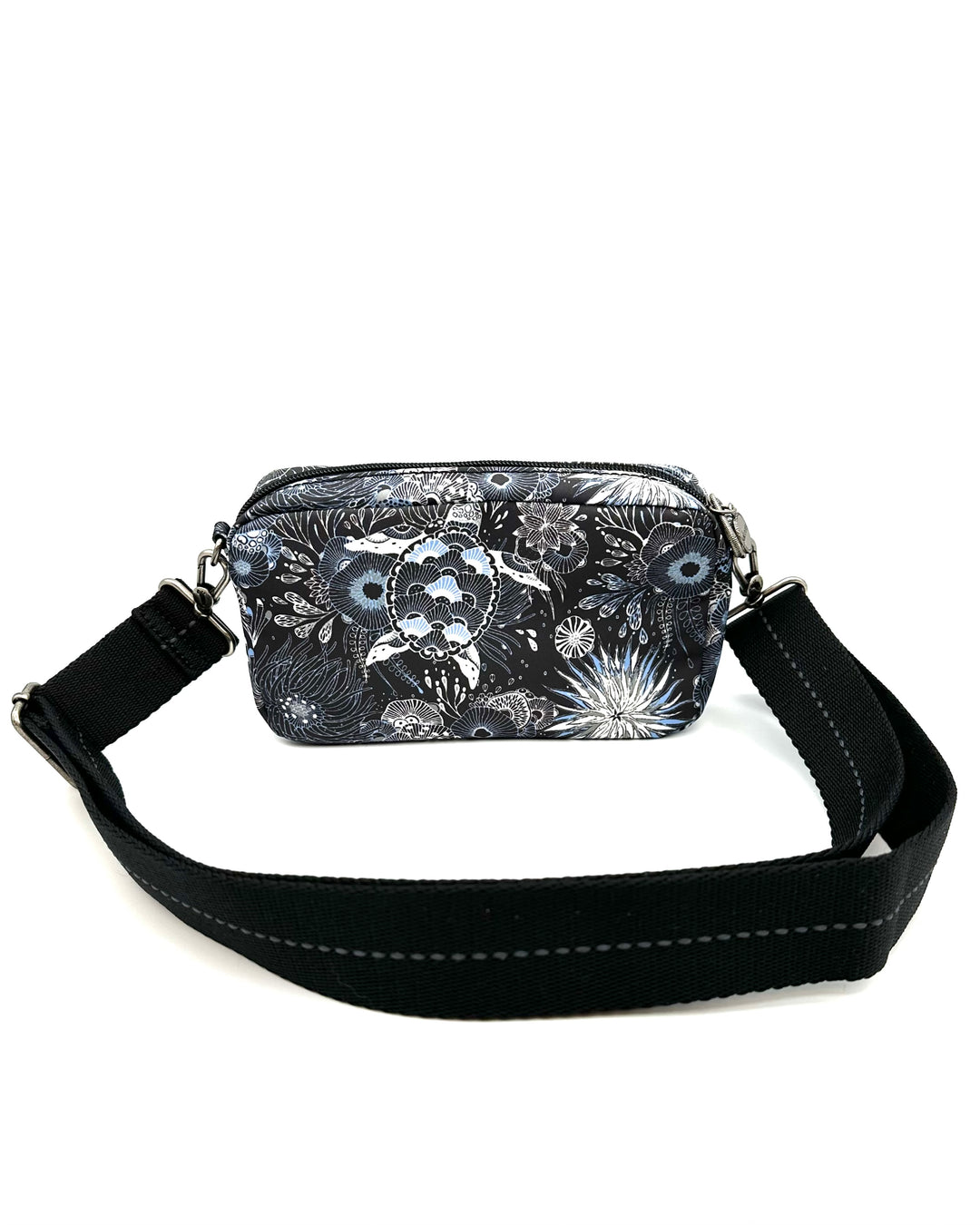 Black Water Motif Crossbody Wallet
