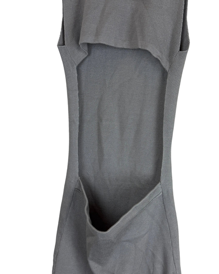 Gray Open Back Fitted Maxi Dress - Size 00/0