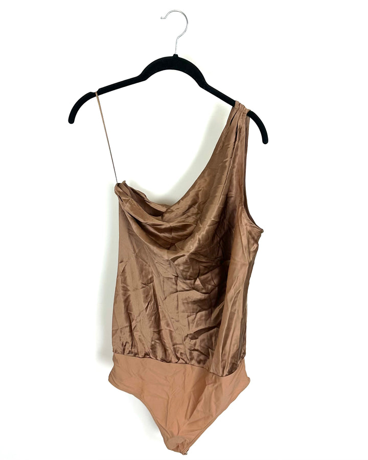 Camel Brown One Shoulder Bodysuit - Size 10