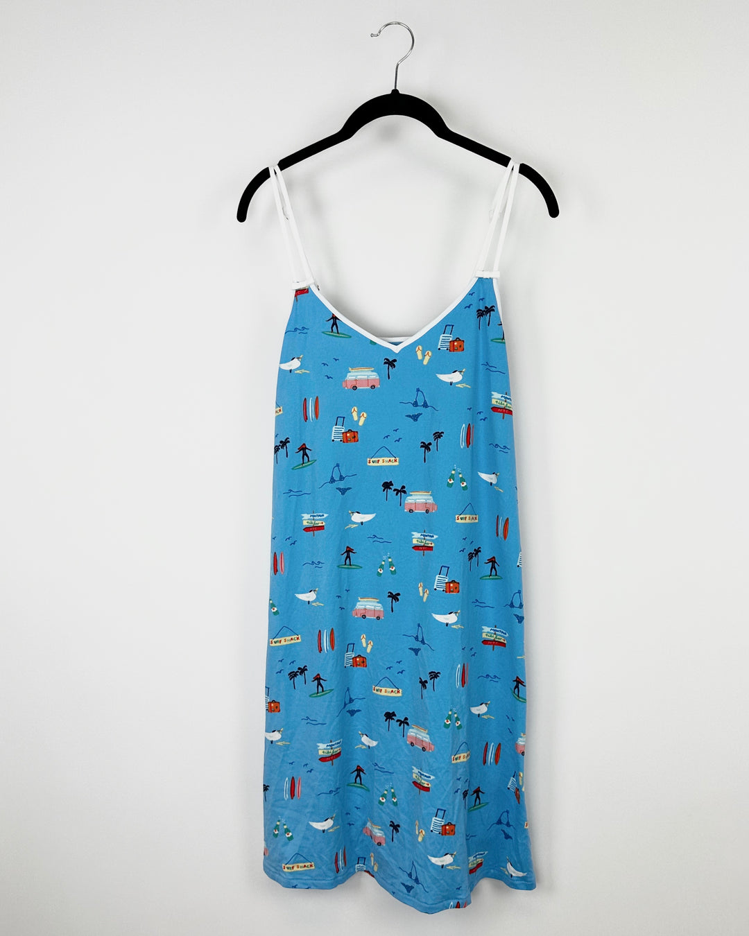 Blue Summer Print Nightgown - Small