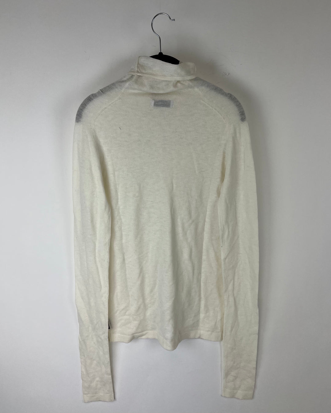 White Long Sleeve Turtle Neck Top - Small