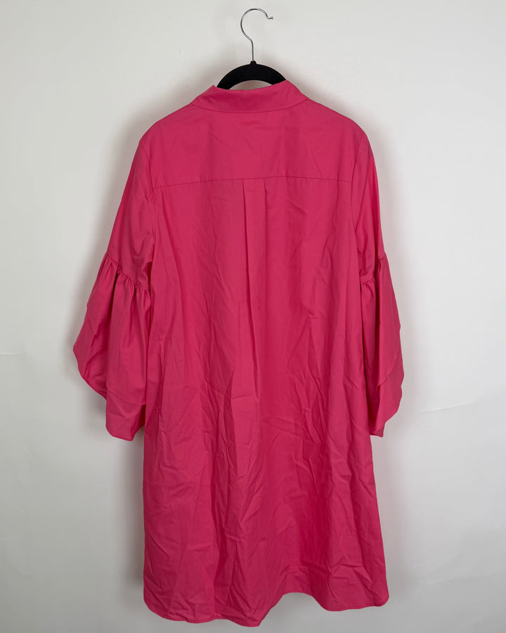 Watermelon Pink Shirt Dress - Size 8/10 and 16/18