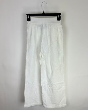 Frost White Wide Leg Trousers - Size 0/2 and 8/10