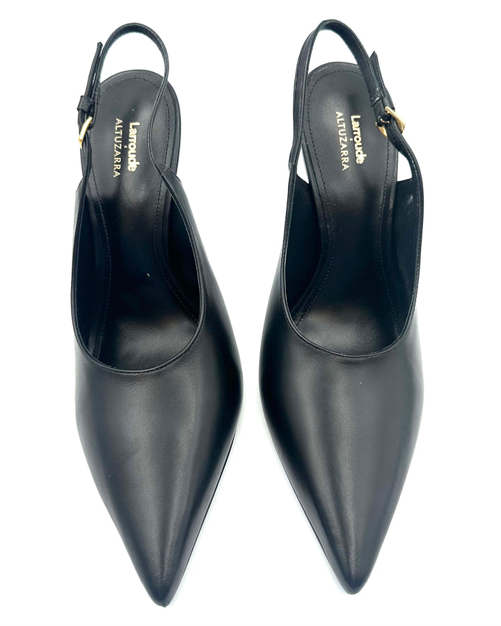 Black Leather Stiletto Heel - Size 6 and 8