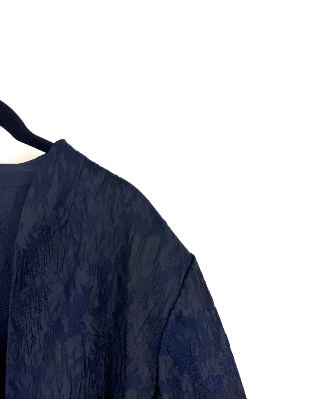 Navy Blue Textured Jacket - Size 18