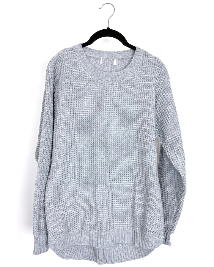 Gray Waffle Knit Sweater – Size 8/10