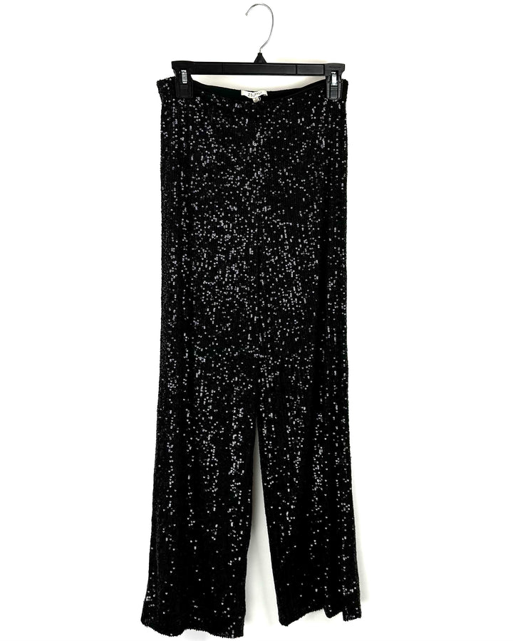 Black Sequins Straight-Leg Pants - Size 2/4