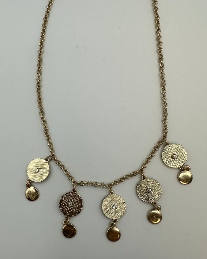 Gold Circle Charm Necklace