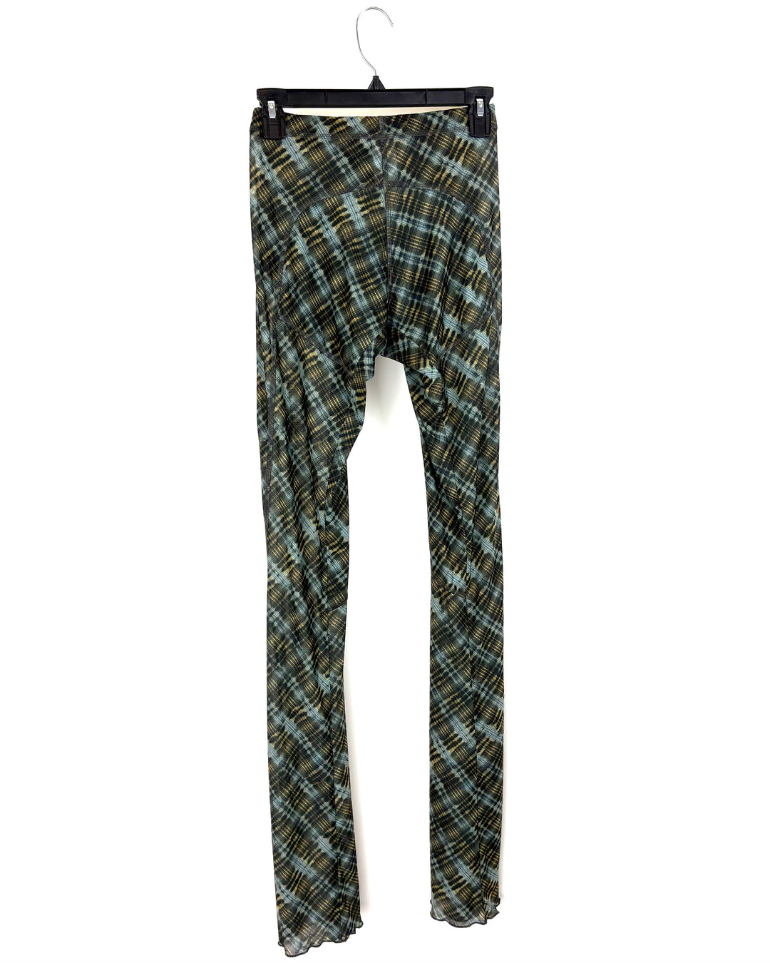 Knwls Blue and Yellow Bleached Plaid Pants - Size Medium