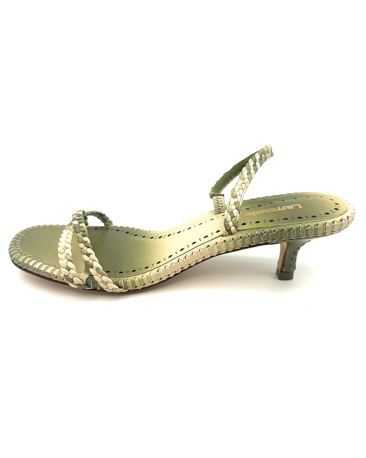Green Strappy Kitten Heel - Size 6.5