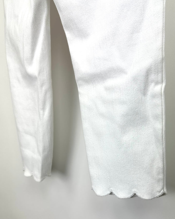 Cardstock White Scallop Trim Stretch Pants - Size 12