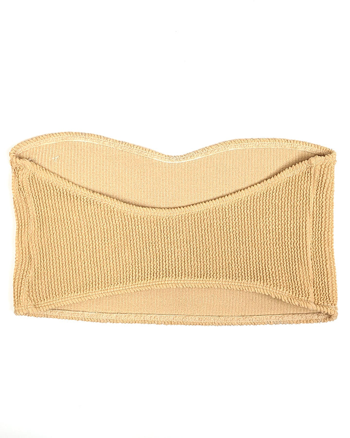 Nude Textured Bandeau Swim Top - XS, S, M, L, X, XXL, XXXL