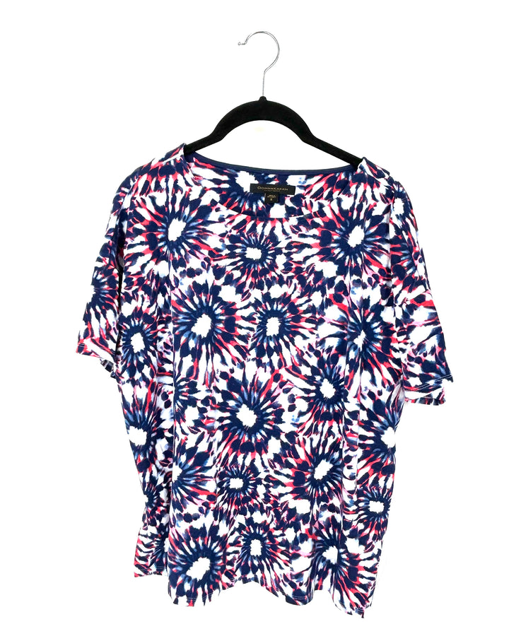 Blue, Red, And White Lounge Top - Size 4/6