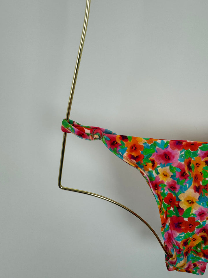 Multi Colored Floral Adjustable Waist Bikini Bottom - Extra Extra Large